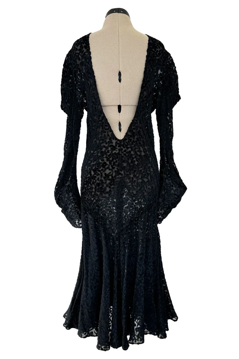 Amazing Fall 2002 Christian Dior by John Galliano Runway Look 32 Bias Cut Silk Velvet Devore Backless Dress