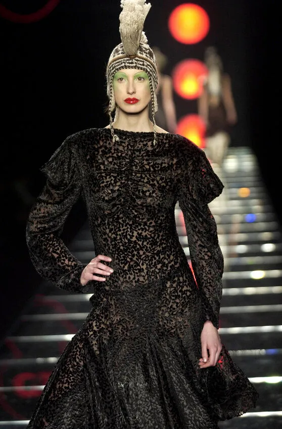 Amazing Fall 2002 Christian Dior by John Galliano Runway Look 32 Bias Cut Silk Velvet Devore Backless Dress