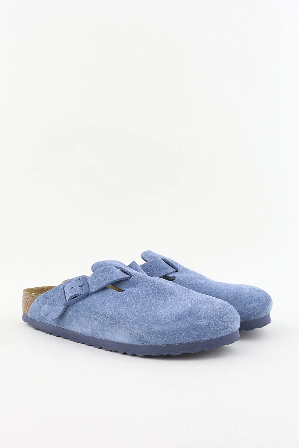 Birkenstock loafers Boston 1026769 suede leather elemental blue