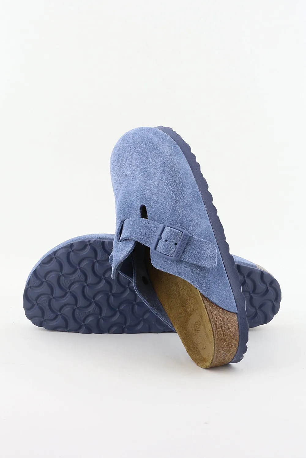 Birkenstock loafers Boston 1026769 suede leather elemental blue