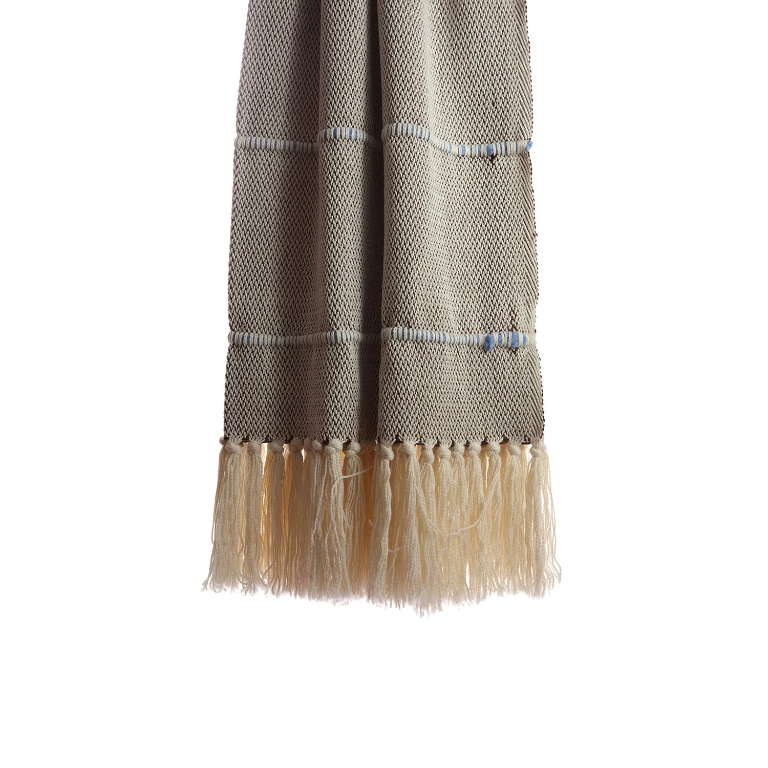 Blue Striped Lambswool Throw Blanket