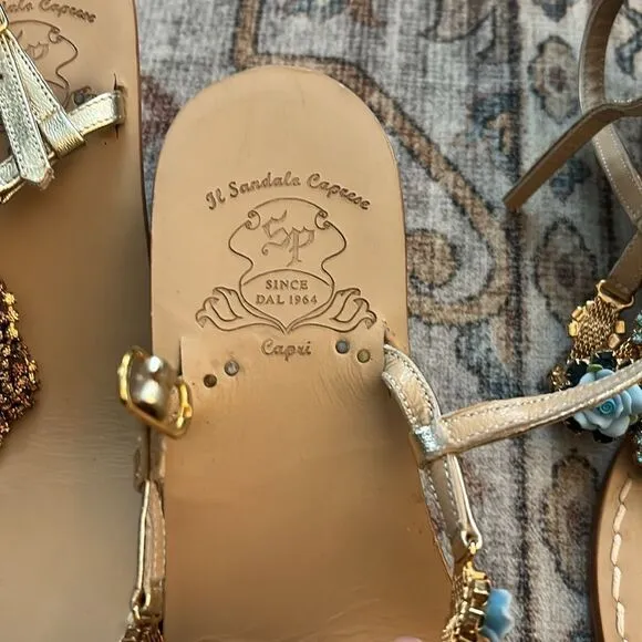 Bundle of 2 hand made IL Sandalo CAprese sandals size 39