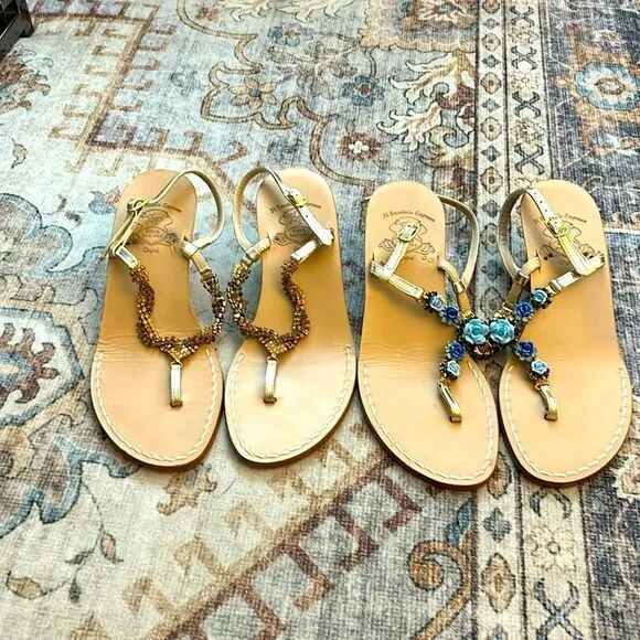 Bundle of 2 hand made IL Sandalo CAprese sandals size 39