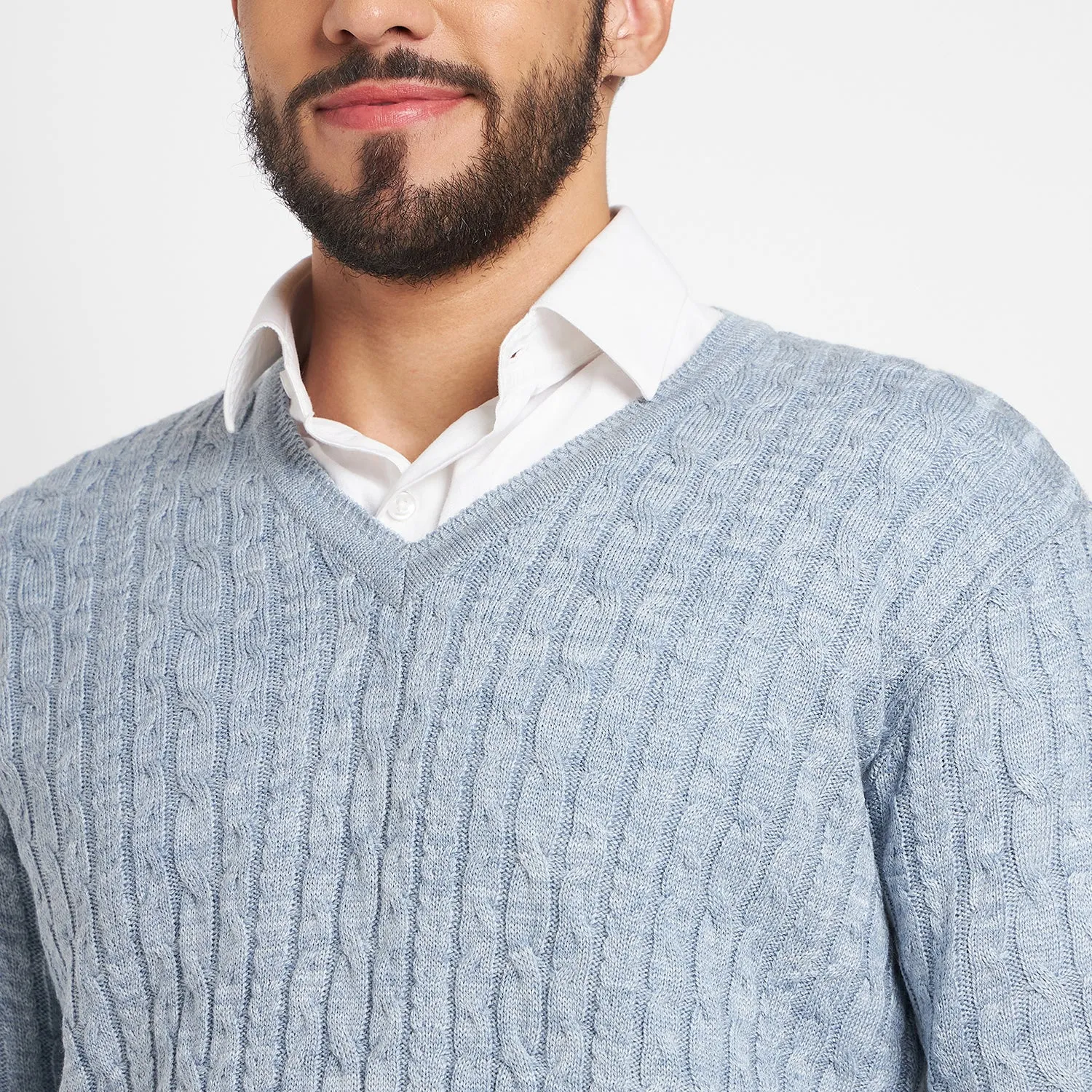 Duke Stardust Men Full Sleeve V Neck Sweater (SDS2046)