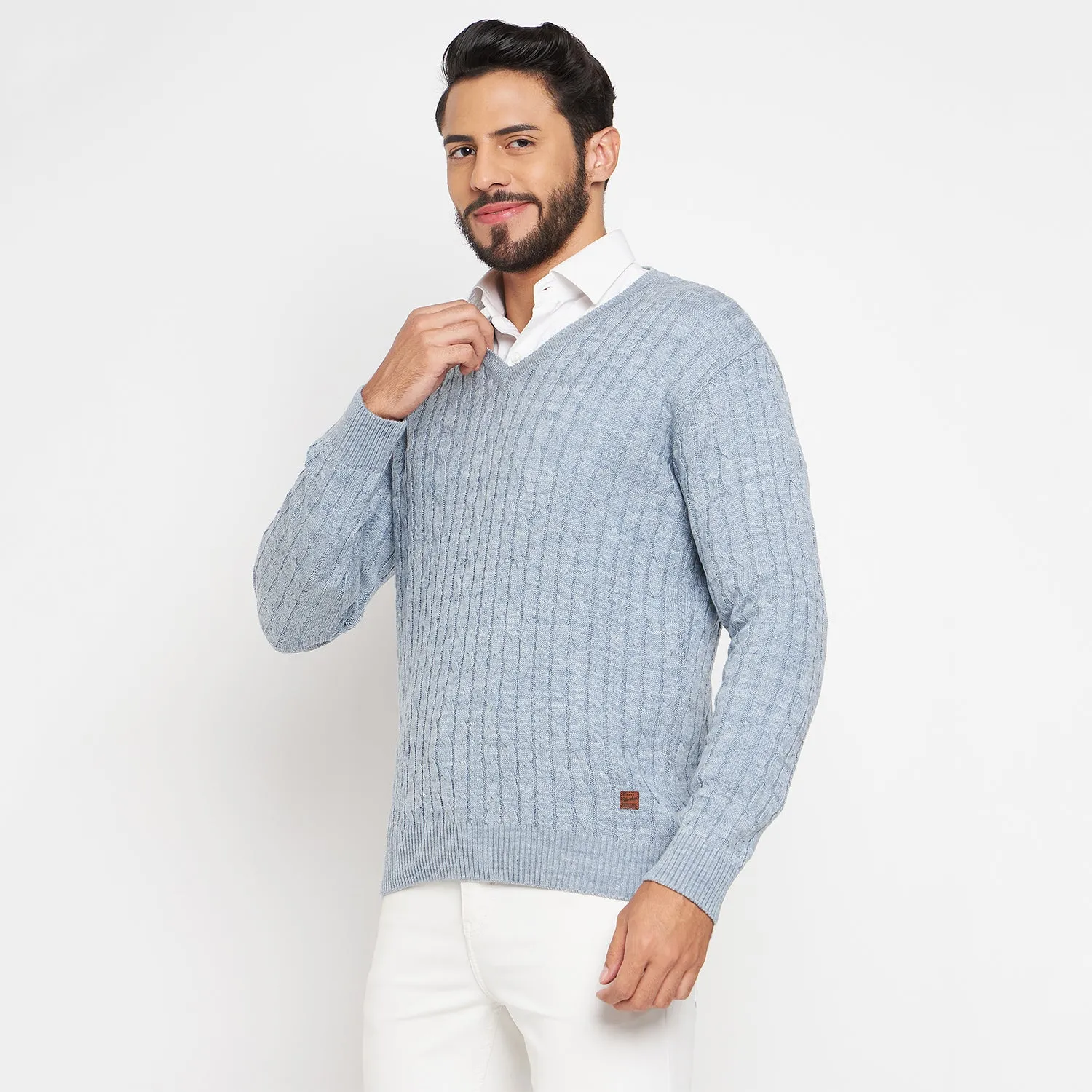 Duke Stardust Men Full Sleeve V Neck Sweater (SDS2046)