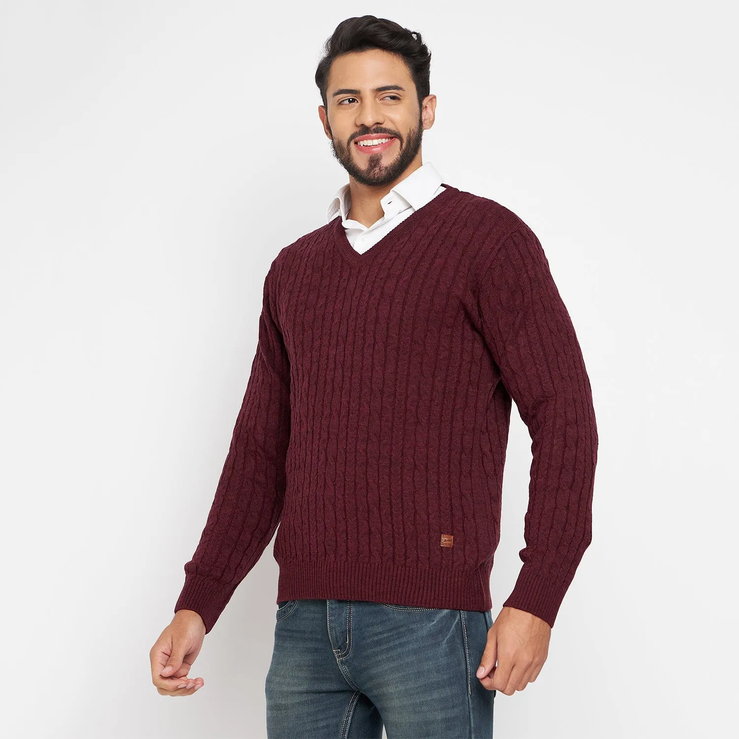 Duke Stardust Men Full Sleeve V Neck Sweater (SDS2046)