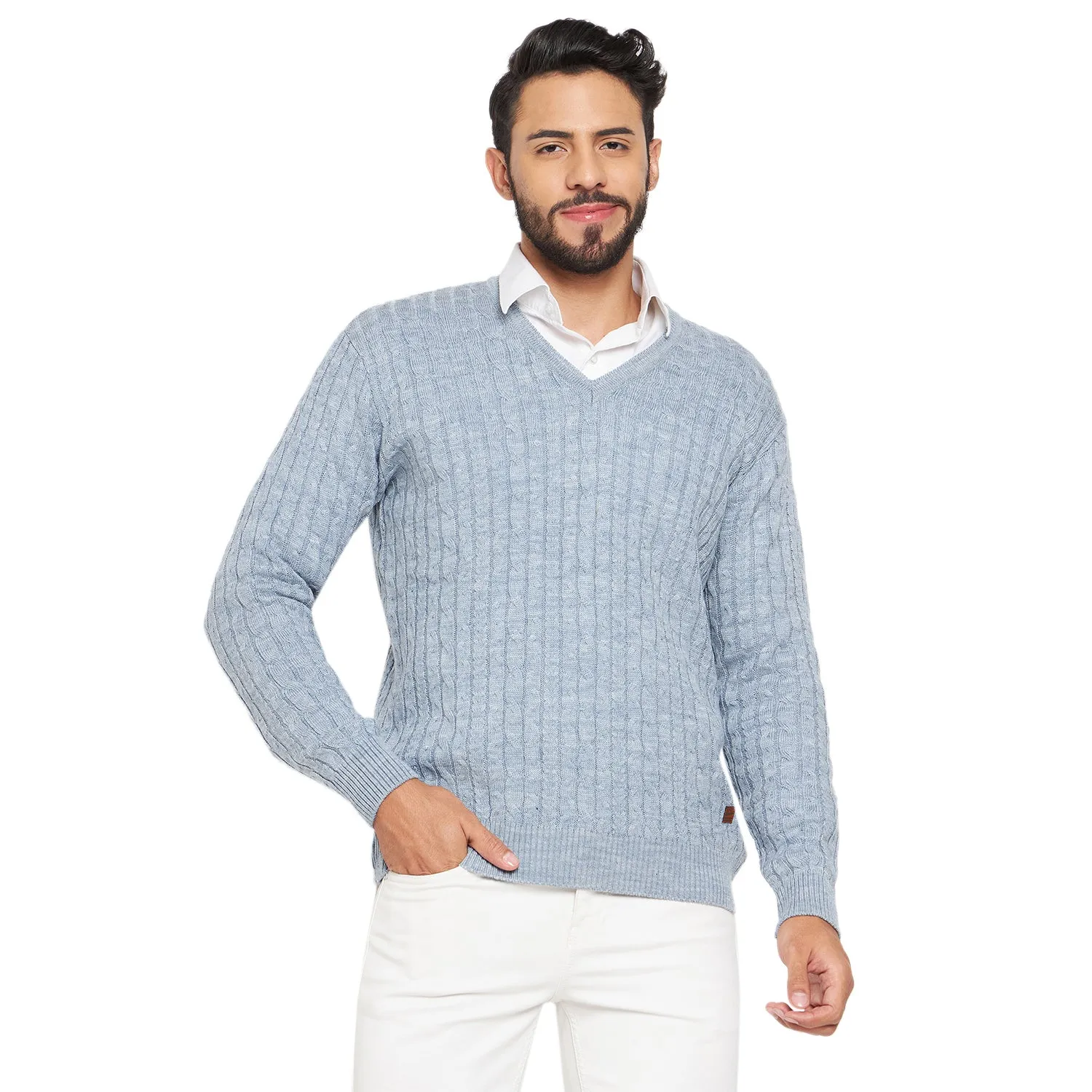 Duke Stardust Men Full Sleeve V Neck Sweater (SDS2046)