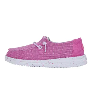 Hey Dude Girl's Wendy Youth Sport Mesh Bright Pink Size 1 | Youth's Shoes | Youth Slip-on Loafers | Comfortable & Light-Weight