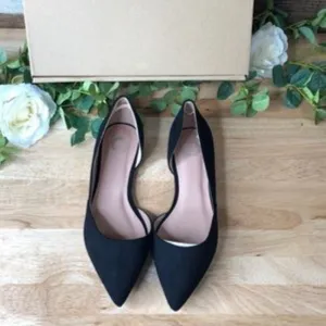 Journee Collection Womens ester Fabric Pointed Toe,Black, 7.5