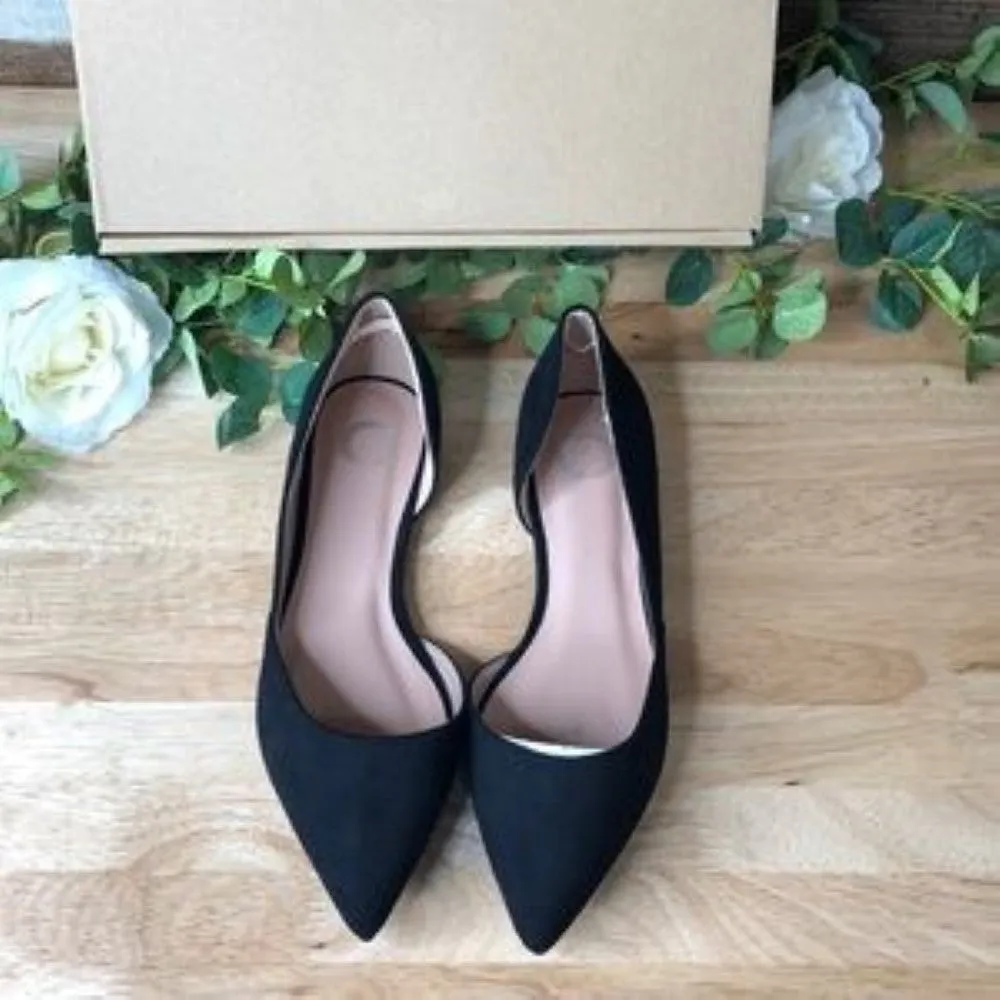Journee Collection Womens ester Fabric Pointed Toe,Black, 7.5