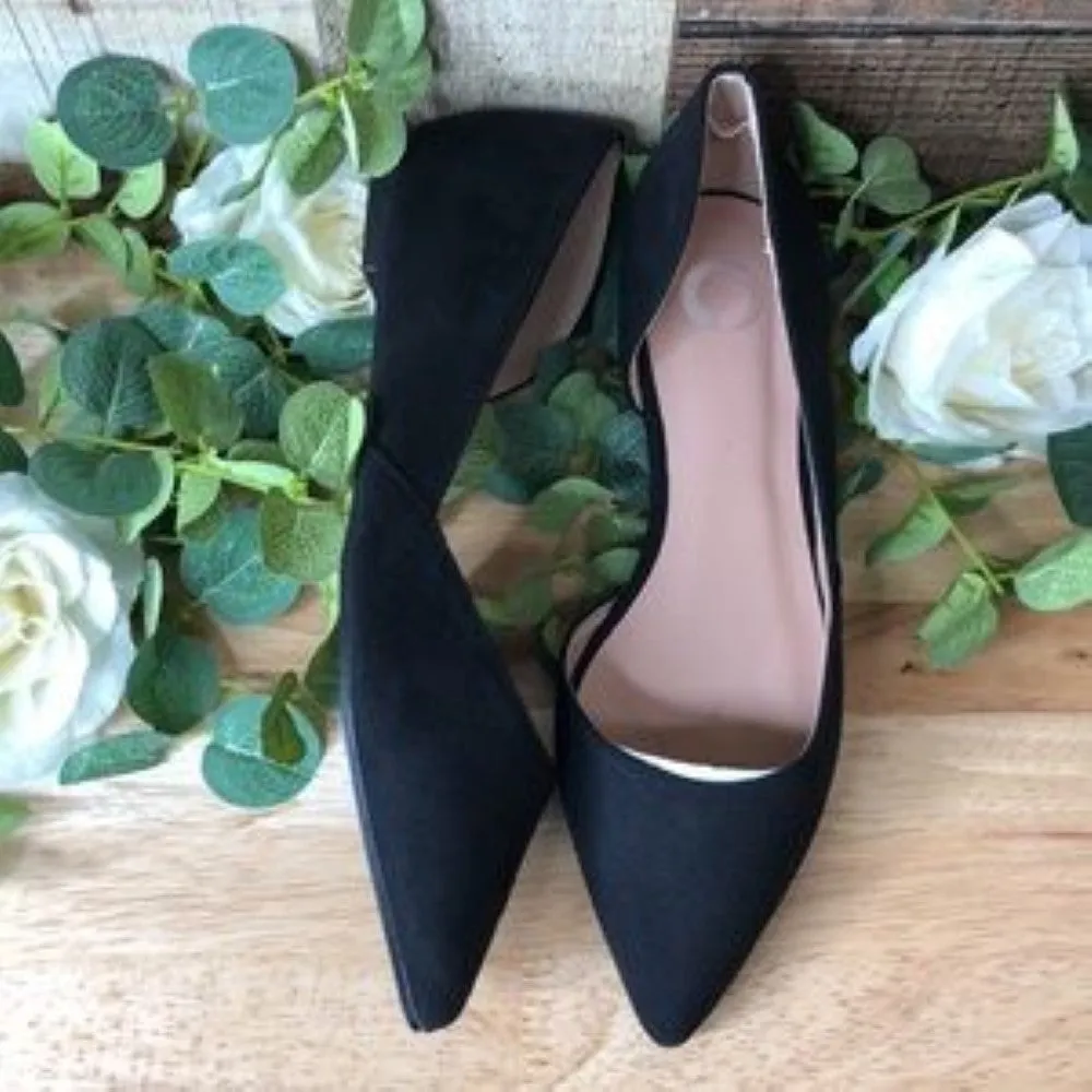 Journee Collection Womens ester Fabric Pointed Toe,Black, 7.5