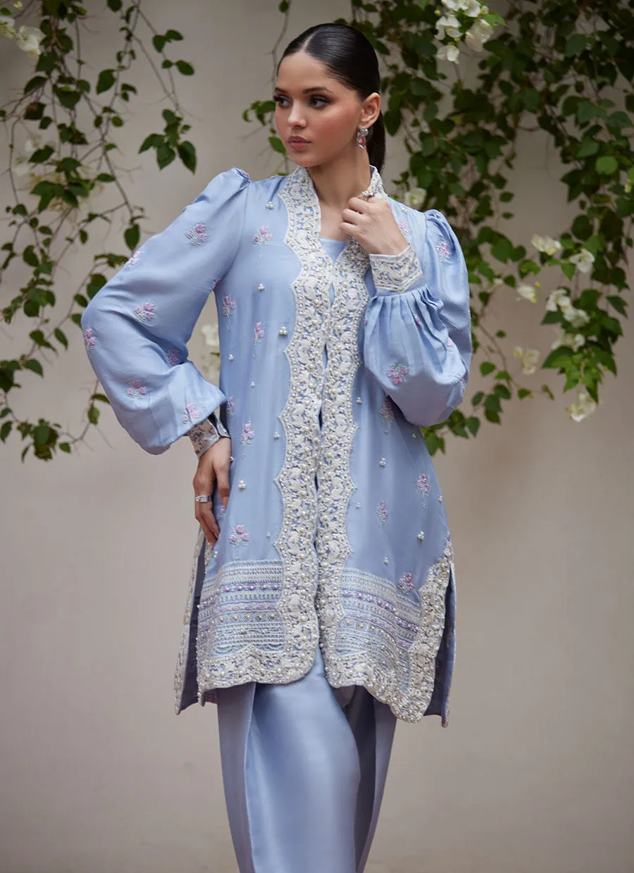 MARAT PERIWINKLE EMBROIDERED JACKET - Tara Luxe II by Farah Talib Aziz