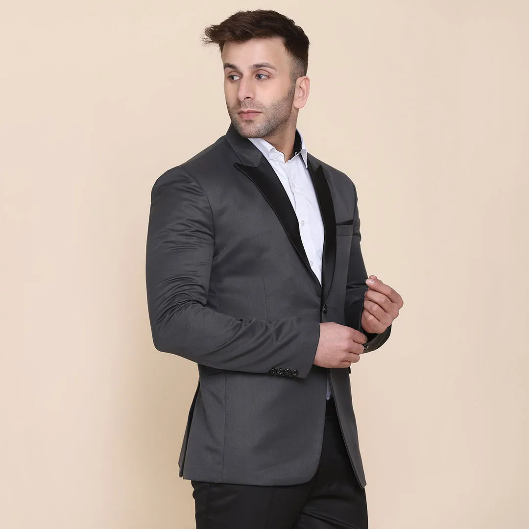 Men Grey Suit With Hanky