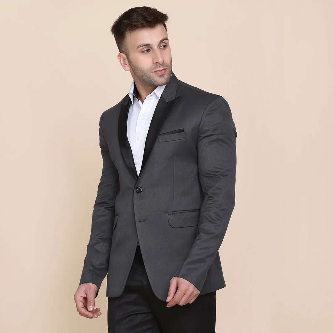 Men Grey Suit With Hanky