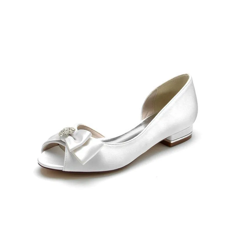 Party Open Toe Flats with Bow
