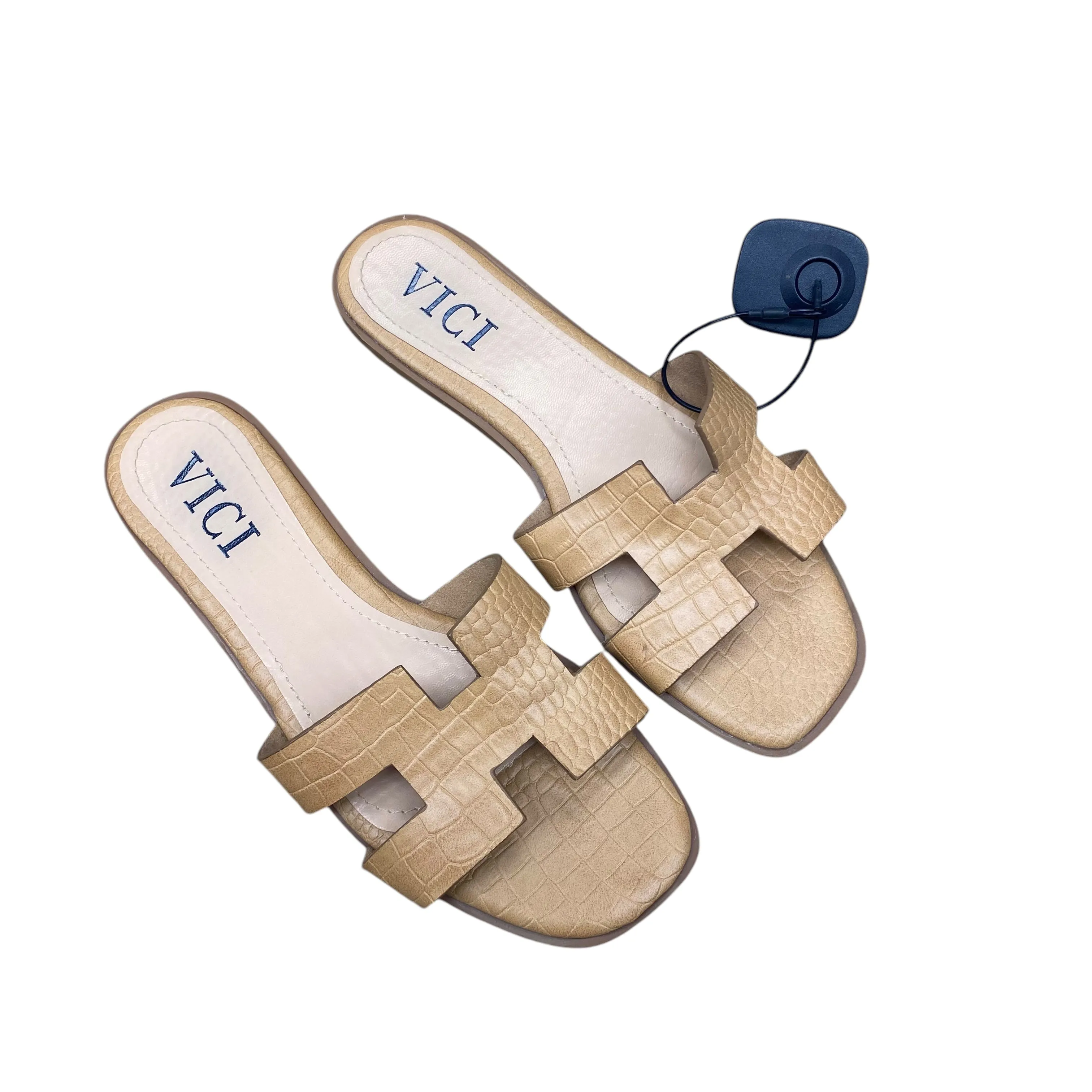 Sandals Flats By Vici In Tan, Size:6.5