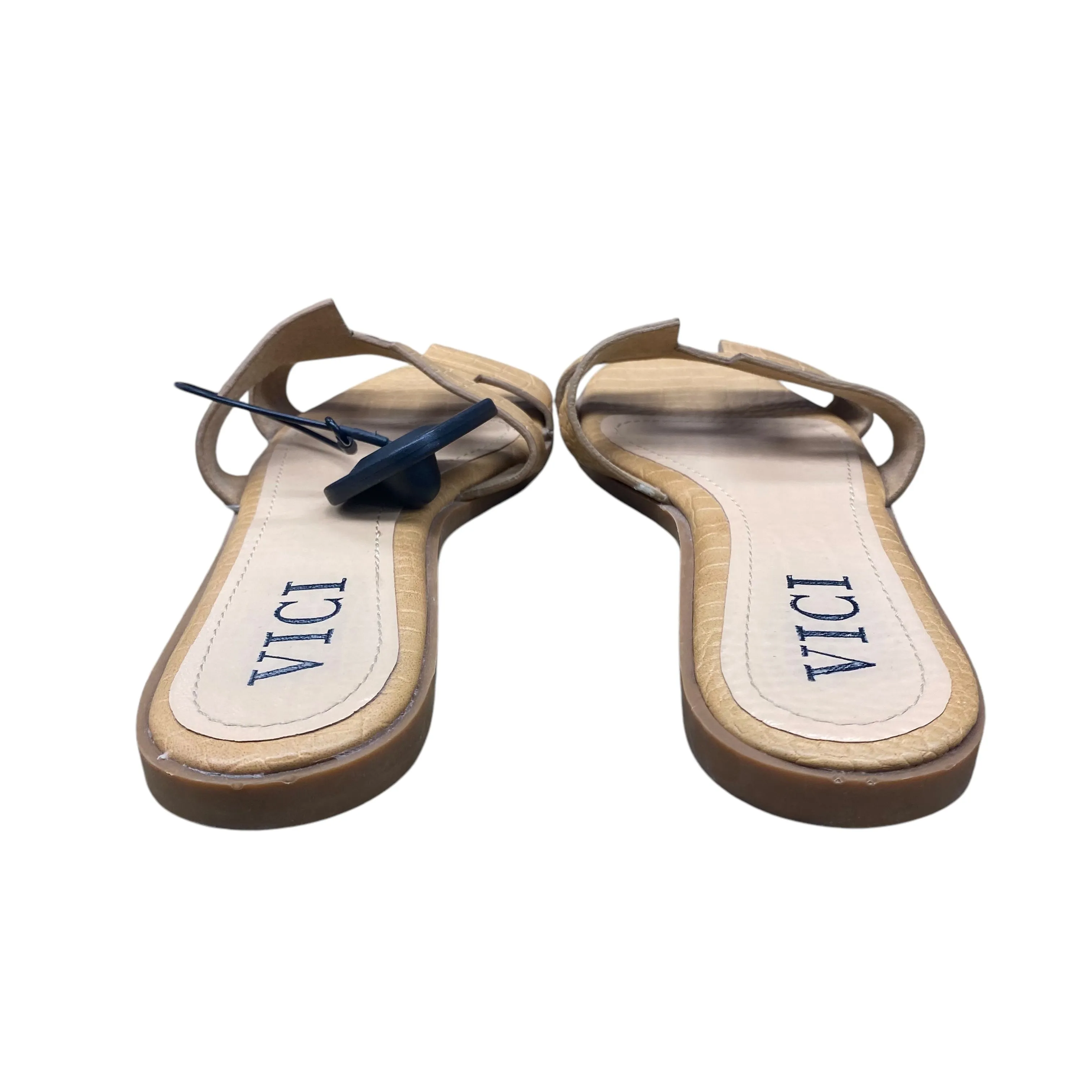 Sandals Flats By Vici In Tan, Size:6.5