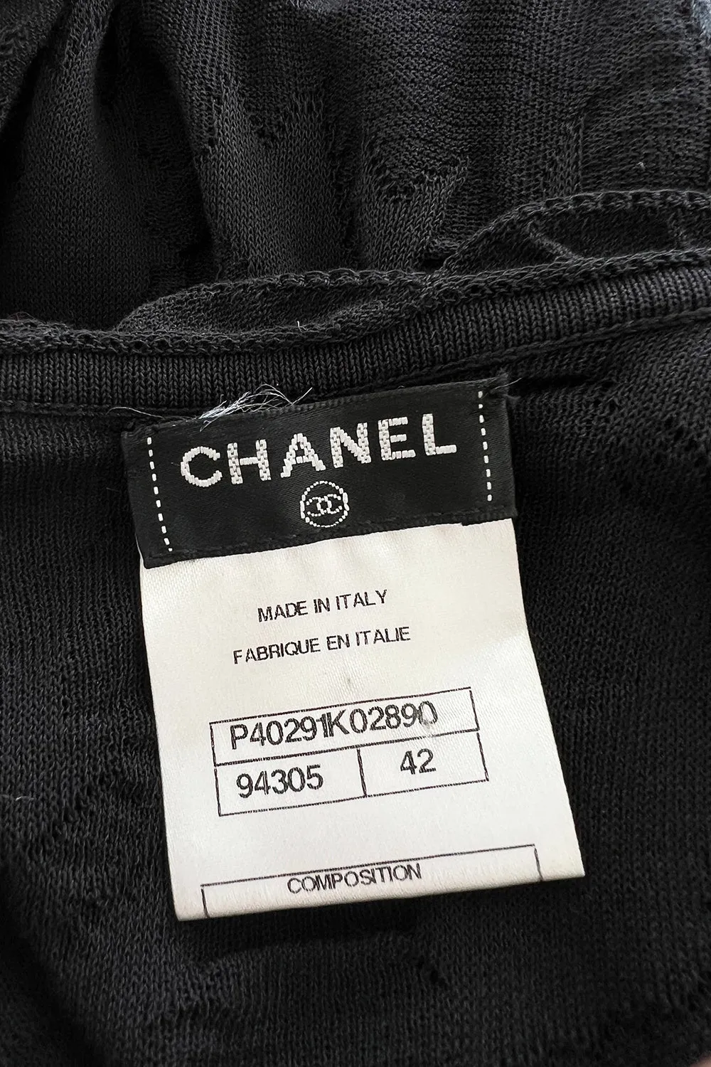 Stunning 2010s Chanel by Karl Lagerfeld Light Weight Black Floral Pattern Knit Dress w Slight Transparency