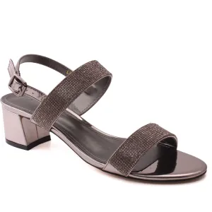 Women “Cole” Glitzy Sequins Adorned Block Heel Open Toe Sandals