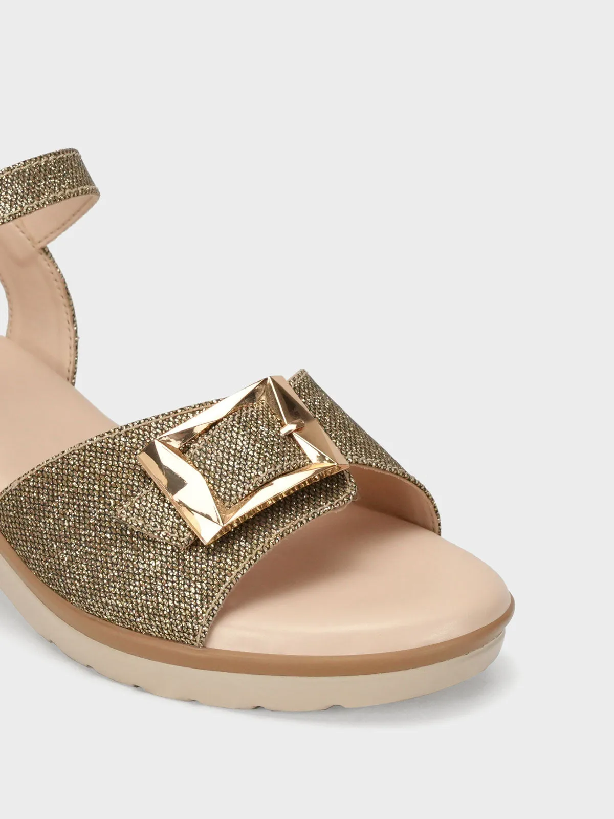 Women's "TRUONG" Shimmer Block Heel Sandals