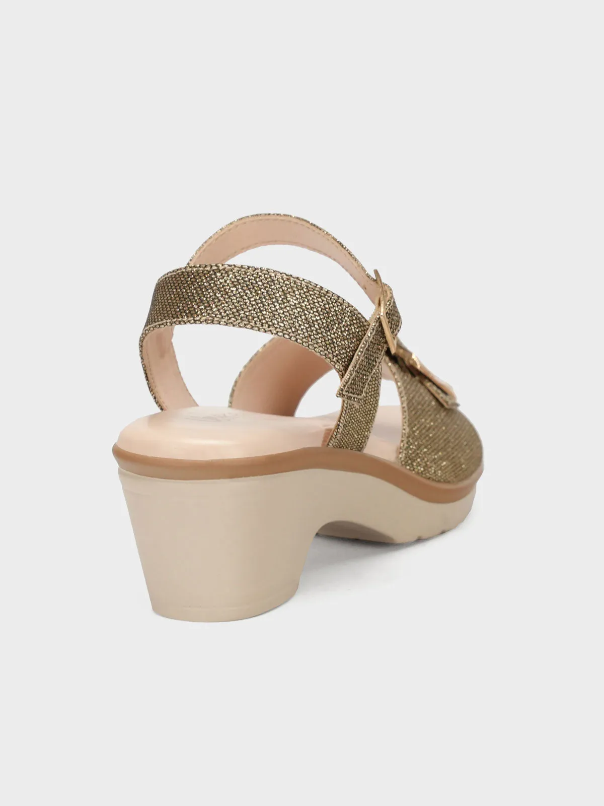 Women's "TRUONG" Shimmer Block Heel Sandals
