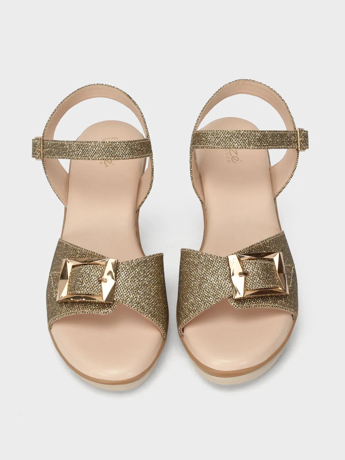 Women's "TRUONG" Shimmer Block Heel Sandals
