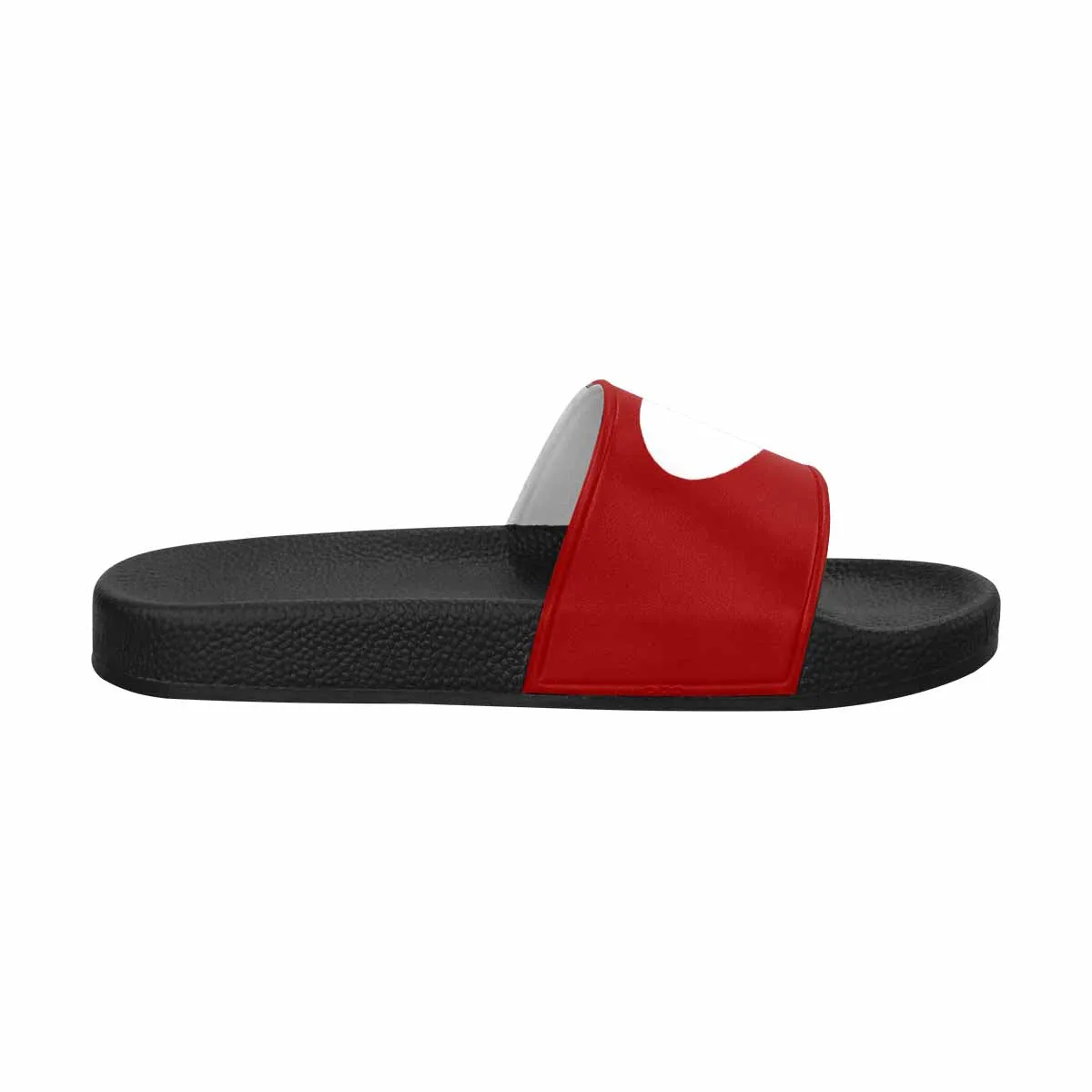 Womens Slide Sandals - Red and White Heart