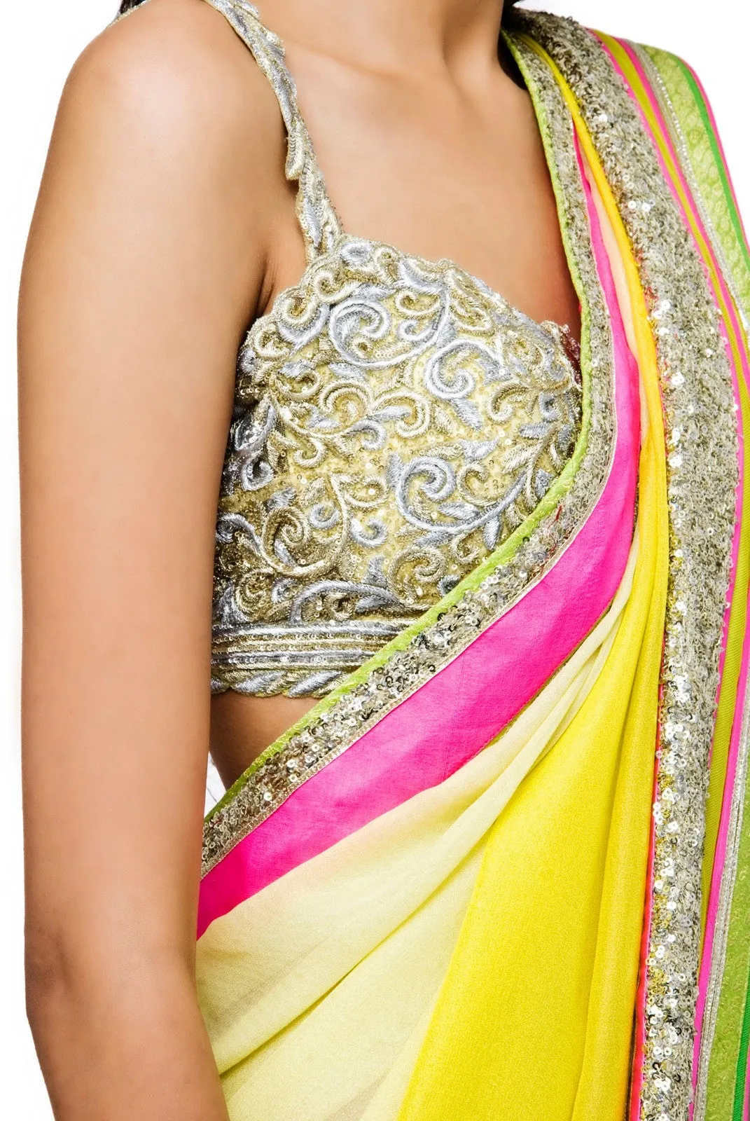 Yellow Shaded Designer Saree